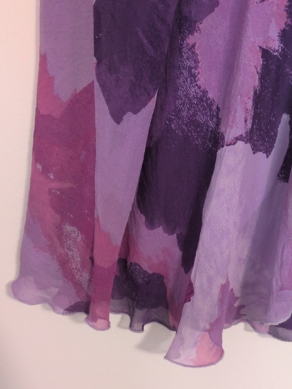 Vintage Express Purple Silk Wrap Skirt - Picture 3 of 11